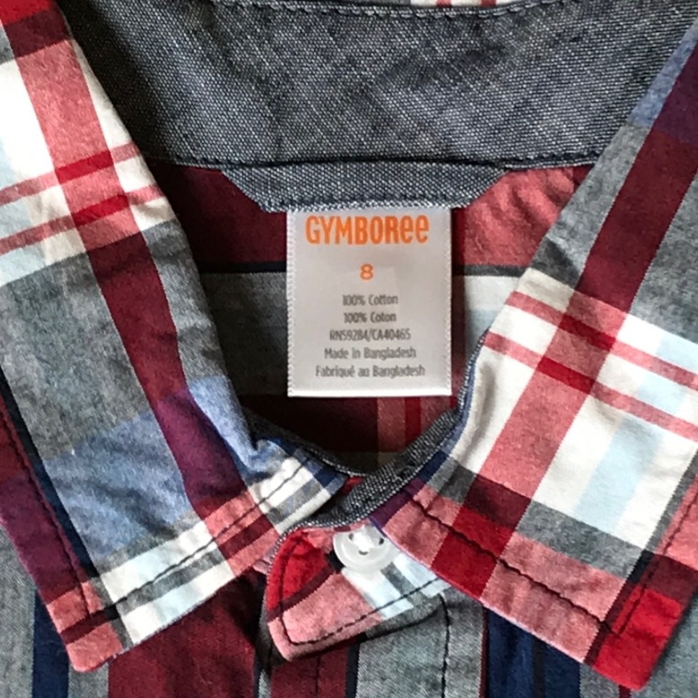NWT Gymboree boys plaid long sleeve shirt - size: 8 - Picture 5 of 7